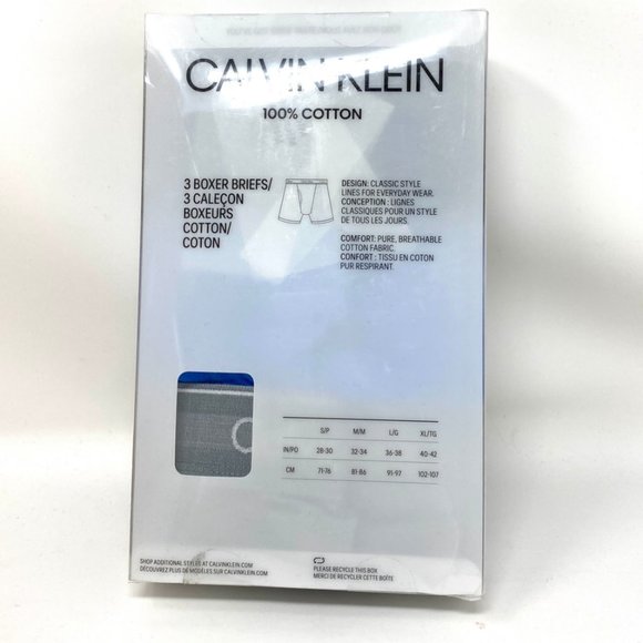 💖MEGA SALE💖Calvin Klein 3-Pack Men's Pure Cotton Blue Boxer Brief NB4003-935 - Picture 8 of 9